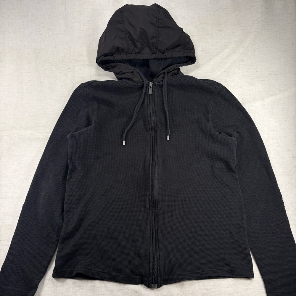 Michael Kors Men's Black Hooded Zip-Up Sweater - M